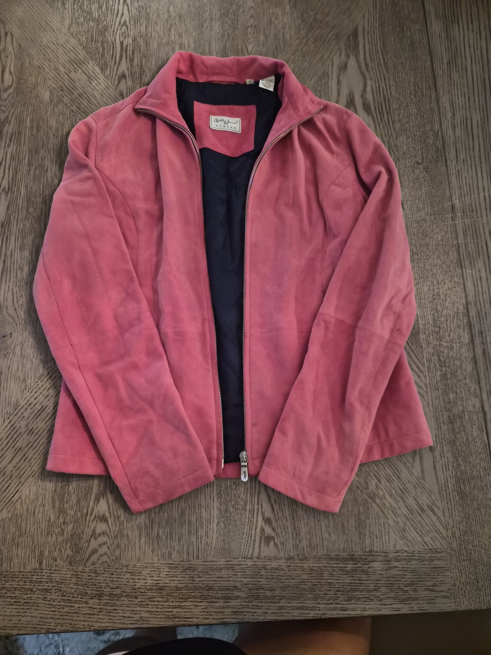 Bobby Jones Dusty Rose Suede-Look Zip Jacket